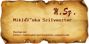Miklóska Szilveszter névjegykártya